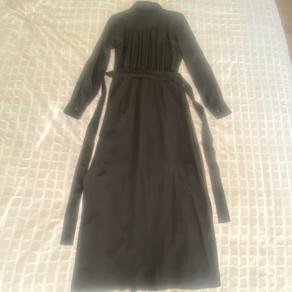 Babaton Black 100% Silk Shirt Dress with Pockets XS - Picture 8 of 10